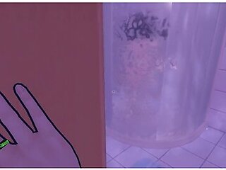 Sneaking And Watching Milas Shower Hentai Miside Uncensored