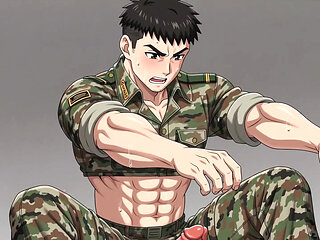 The movement of the big cock soldier