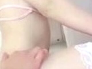 Close up POV of teen sucking cock