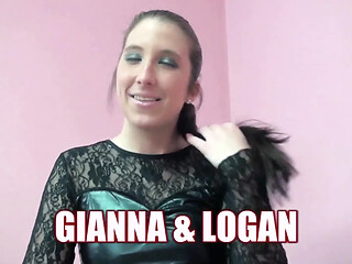 Stiff cock sucker Logan gets a sloppy BJ from hot Gianna