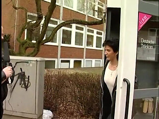 Short hair brunette at the outdoors interview