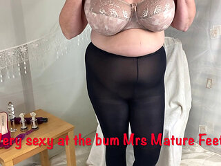 Mrs Mature Feet asked to wear Thick Opaque Tights