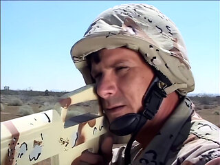 A Blonde Sexy Soldier Fucked Hard by a Big Cock Outdoors