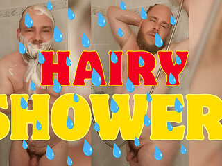 The gay, hairy bear-pig Cri33Y needs a good shower and plenty of soap for his body fur smeared with piss and sperm (Year 2021)