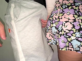 A Stranger Touches a Stranger's Skirt with His Dick and She Likes It