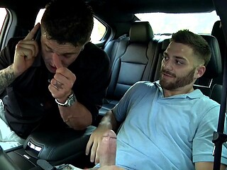 Tommy Defendi, Sebastian Young  Brett Carter Caught Gay Car Threesome