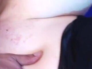 Blonde babe gets her face covered by cum
