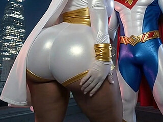 Petite Superheroine Showing and Twerking Her Massive Ass