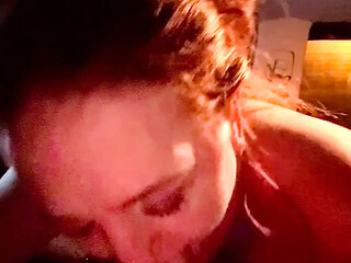 Amateur redhead MILF gives a mind-blowing truck ride