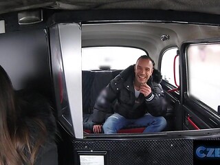 Czech babe gets fucked hard in taxi POV