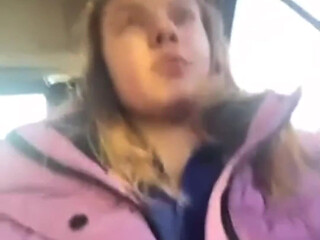 Blonde Girl Masturbate and Vibration in the Taxi