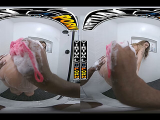 VIRTUAL PORN - Sexy Lucky Anne Catches You Peeking And Demands A Sudsy Rubdown Before Wild, Multi-Position Sex
