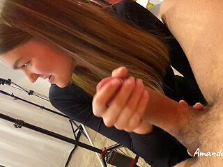Handjob Between Shooting Backstage Behind the Shooting