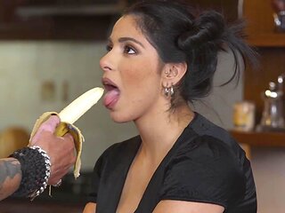 Clara Ortiz Grinds Her Wet Pussy On A Two Toned Dick
