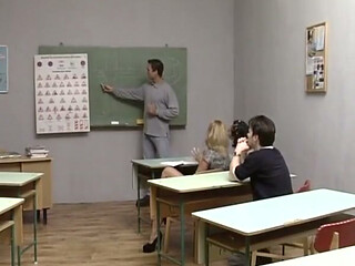 Two German Student Girls Getting Fucked by a Student and a Teacher