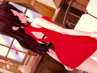 La linda Girlfriend (FnF)quiere divertirse en su cuarto follando toda la noche (hentai)