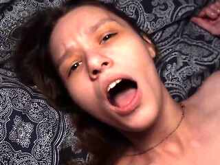 Petite sub babe takes rough dick from a dom in a dark hotel room