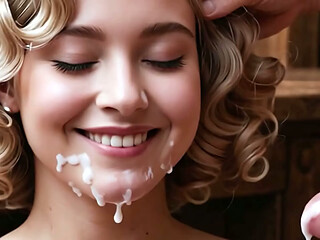 Blonde Western courtesan destroyed by multiple men - AI Interactive Video