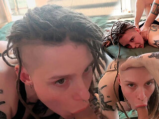 Balaklava Girl Gets Pinned Down & Fucked Hard in Doggy Style - Rough POV Blowjob & Cumshot!