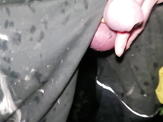 Outside naked anal masturbating and milking my prostate