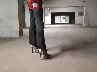 posing in the garage