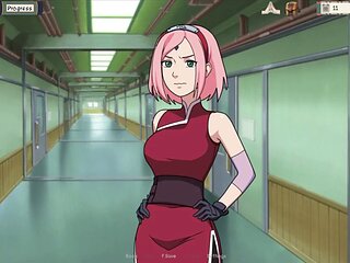 Mummy kunoichi trainer with big boobs helps Hinata futa