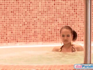 Cute Blonde Teen Paris Milans Teasing Shower Bath