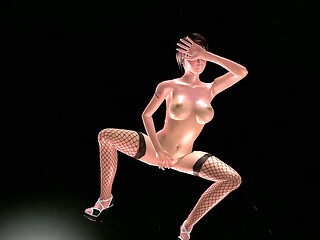 Animated 3D Porn - Beautiful Girl Rubbing Pussy in Doggy Position on Boat