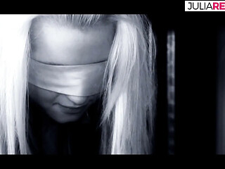 Blindfolded Blonde MILF Shared by Two Eager Men