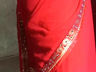 My bald stepbrother wants to fuck me in red saree