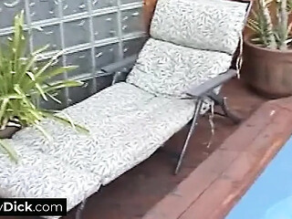 Two beauties share his small cock in a sensual threesome