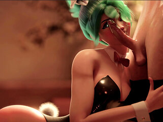 The Bunny Girl Kiriko Passional Blowjob ( Uncensored )