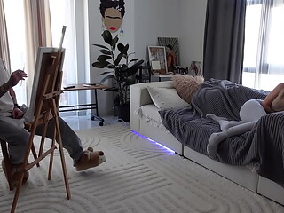 The artist undressed and fucked a modest model hard!