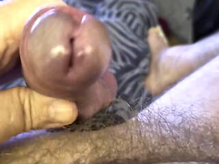 Daddy Lies and Strokes His Big Cock Waiting for My Wet Hole