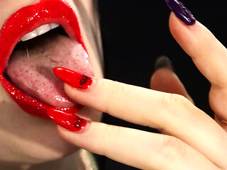 Lipstick & jewelry & nails fetish