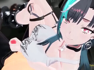 Las VTubers Rindo Chihaya, Nakiri Ayame y Shirakami Fubuki sacando leche de j&oacute_venes pajilleros