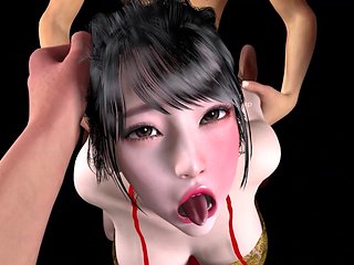 3D Asian Whore with Lingerie Got Her Asshole Fucked so Hard