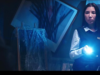 Layla Scarlett's seductive presence stops a security