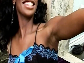 Ebony MILF amazing gets a toy and a BBC inserted into her tight asshole.