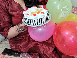 Indian Sis-in-Law Birthday Sex with Hindi Audio - QueenbeautyQB Big Tits, Blowjob, Creampie