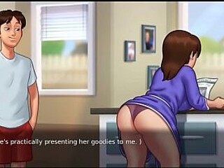 Step mom gets suspicious of something strange in anime-style henti game