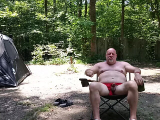 Bear Jerks off Outside and Stranger Catches Him