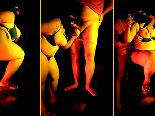 An Indian couple having intense sex in a dark room.