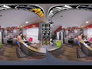 VIRTUAL PORN - Sandy Love Catches You Jerking Off And Turns Cleaning Into Steamy Cock Sucking Fun