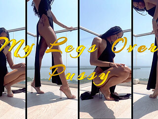 My Legs Over Pussy- Ebony Femdom Goddess Rosie Reed Pussy Denial with Her Long Legs
