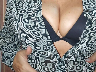 My stepmom caught me masturbating in the bathroom