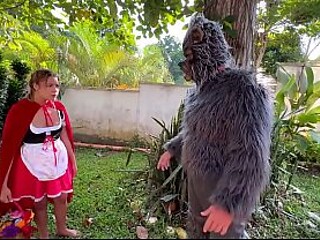 Little Red Riding Hood was lost in the woods and was made to suck cock by the big bad wolf.