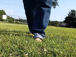 Walking on the Grass Barefoot