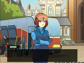 Anime babe gives a blowjob in hot springs from a lucky guy