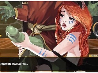 Red Head Barbarian Gives Mean Handjob To A Green Goblin Dick - Delia - Goblin Lord